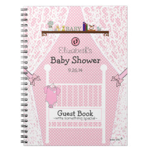 Bok   för gäst för baby shower för anteckningsbok