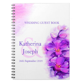 Bok för gäst för bröllop för strålpunktorchid anteckningsbok