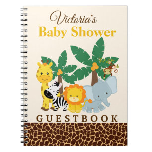 Bok för gäst för djungelbaby showersparre anteckningsbok