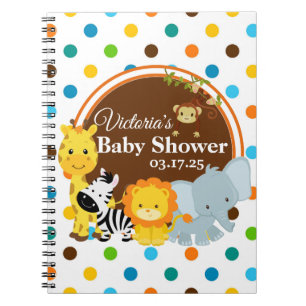 Bok för gäst för djungelbaby showersparre anteckningsbok