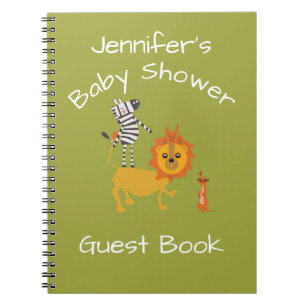Bok för gäst för Safaridjungelbaby shower Anteckningsbok