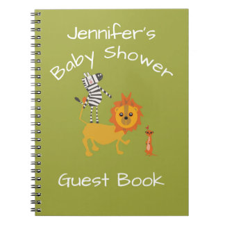 Bok för gäst för Safaridjungelbaby shower Anteckningsbok
