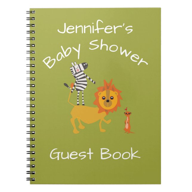 Bok för gäst för Safaridjungelbaby shower Anteckningsbok (Framsidan)
