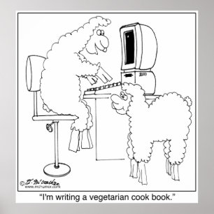 Bok för kock för fårskrivaVeggie Poster