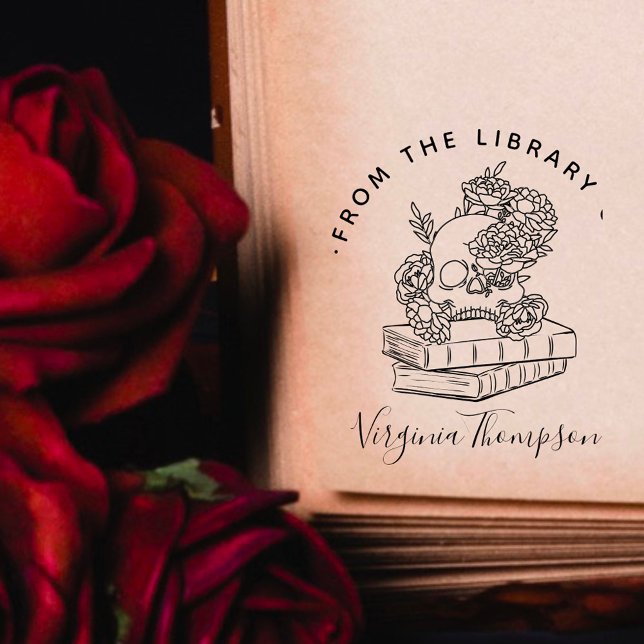 Bok från Bibliotek gotiskt skal och skript Stämpel (Skapare uppladdad)