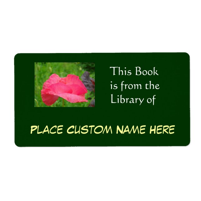 Bok från Custom Name Greens bibliotek Fraktsedel (Framsidan)