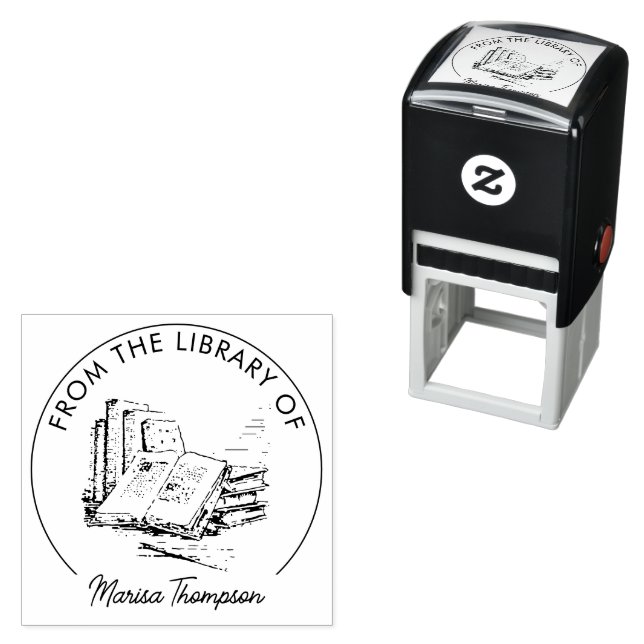 Bok från Ex Libris bibliotek Självfärgande Stämpel (In Situ)