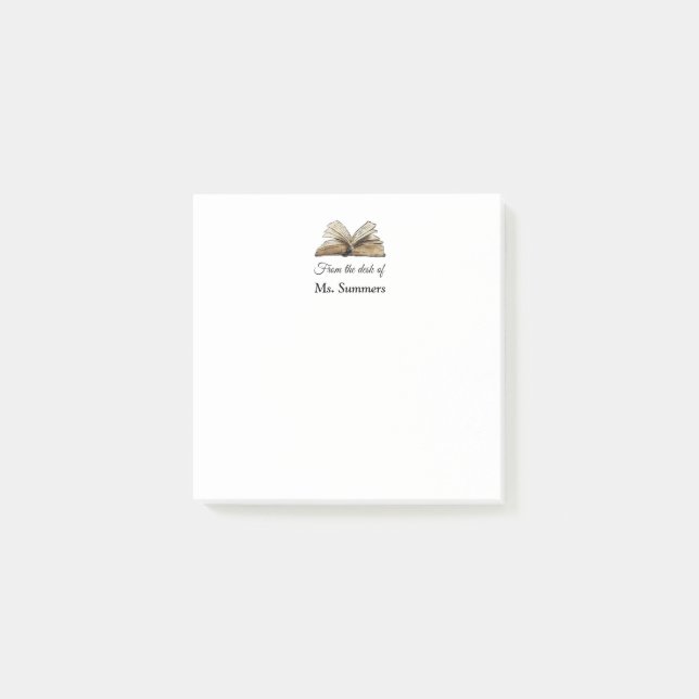 Bok från lärarskrivbordet post-it block (Framsida)