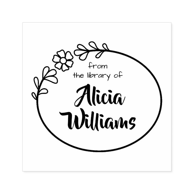 Bok frimärke, blommigten ram stämpel (Tryck)