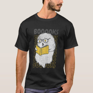 Bok Funny Ghost Reading Pun Spooky Halloween Cute T Shirt