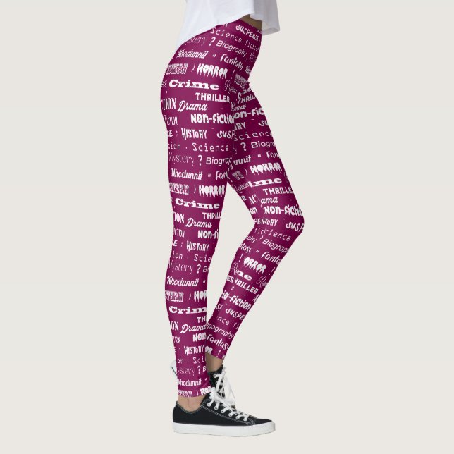 Bok Genres Librarian Author TypoGraph Mönster Leggings (Höger)