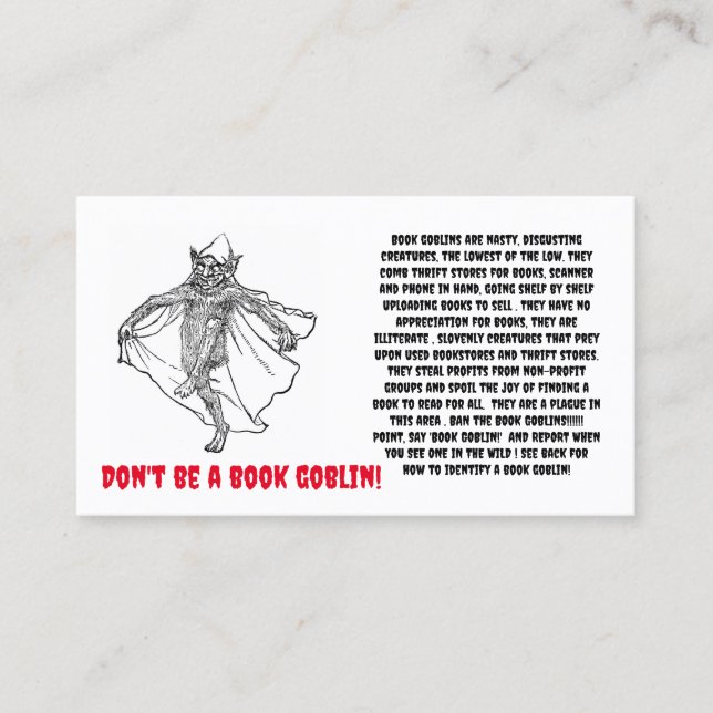Bok Goblin Card Visitkort (Framsida)