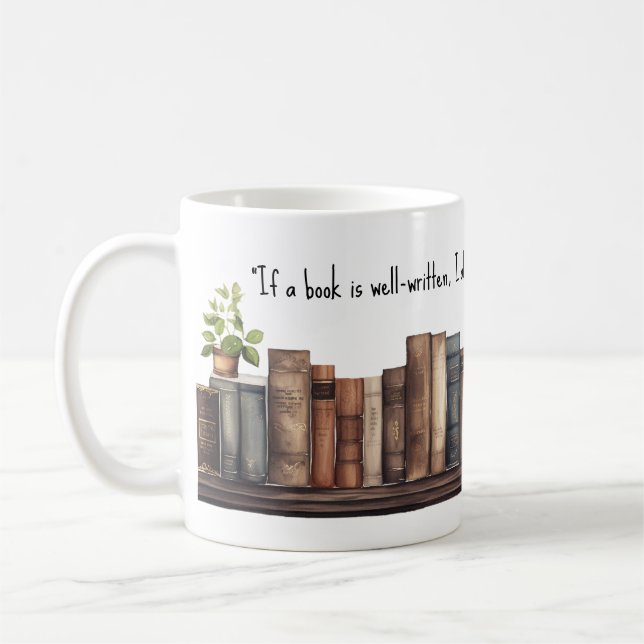 Bok Gräns med Jane Austen Quote Kaffemugg (Vänster)
