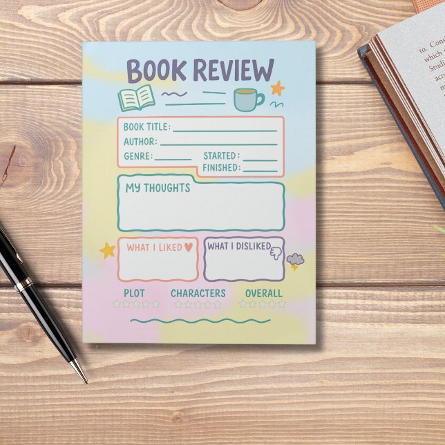 Bok granskningsanteckningar Läslogg bokad gåva Anteckningsblock (Skapare uppladdad)