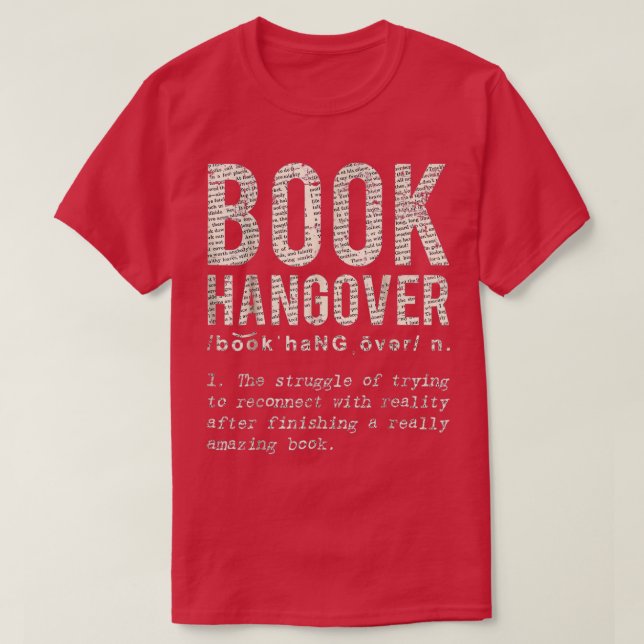 Bok Hangover för Bok Älskare Bok Mask T T Shirt (Design framsida)