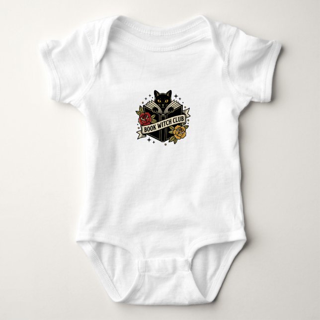 Bok Häxklubb Katt Logotyp T Shirt (Framsida)