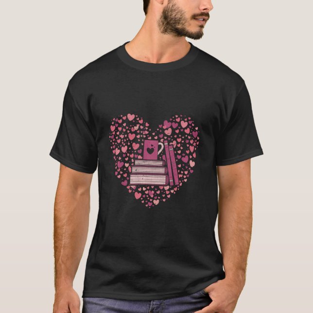 Bok Heart Bok Reader Gift Bookworm Nerd Kärlek Rea T Shirt (Framsida)