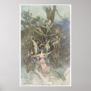 Bok i Fairy Poetry, Viktorian Era Fairy Painting Poster