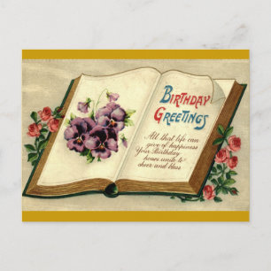 Bok i Flowers Vintage 1912 Vykort