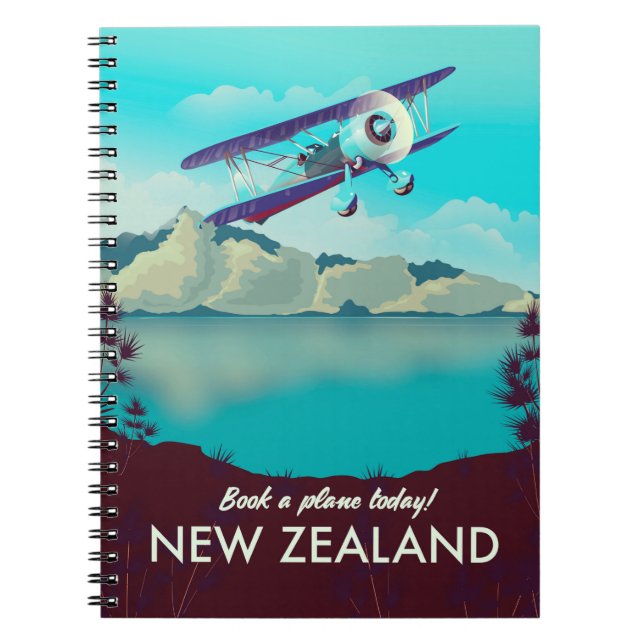 Bok i Flygplan i dag! Nya Zeeland Anteckningsbok (Framsidan)