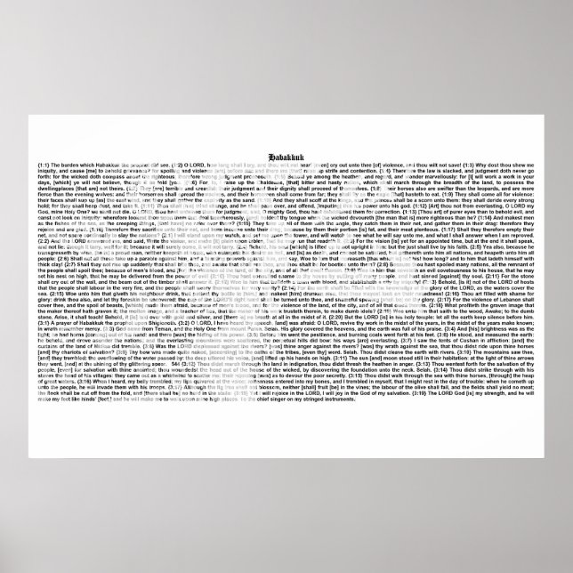 Bok i Habakkuk (fullständig KJV-text) Poster (Framsidan)