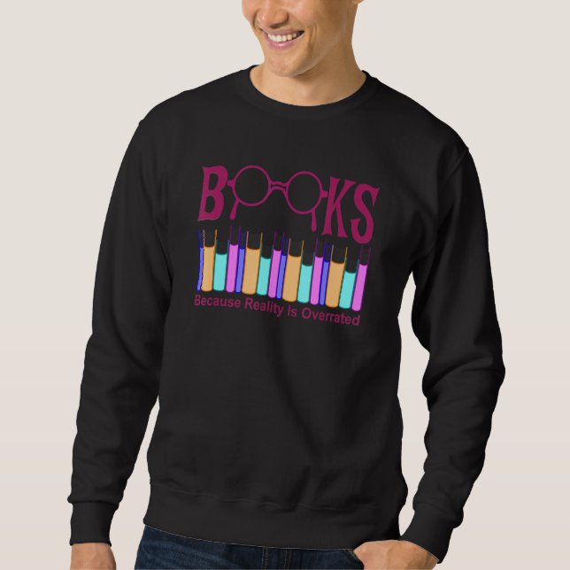 Bok I Kärlek Läsare för Bibliotek Novel Reader Lång Ärmad Tröja (Framsida)