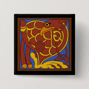 Bok i Kells Celtic Knot Medieval Bird Knapp