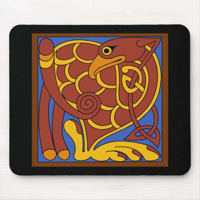 Bok i Kells Celtic Knot Medieval Bird Musmatta (Framsidan)