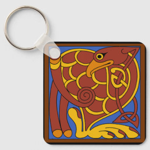 Bok i Kells Celtic Knot Medieval Bird Nyckelring