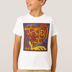 Bok i Kells Celtic Knot Medieval Bird T Shirt