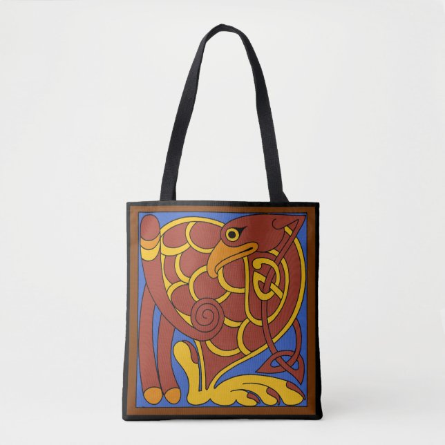 Bok i Kells Celtic Knot Medieval Bird Tygkasse (Framsida)