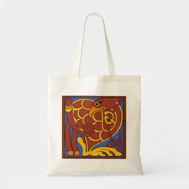 Bok i Kells Celtic Knot Medieval Bird Tygkasse (Framsidan)