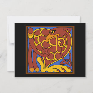Bok i Kells Celtic Knot Medieval Bird Vykort