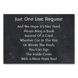 Bok i stället för kortet bordsnummer