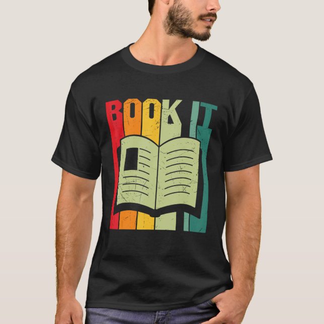 Bok it Bookworm Librarian Reading T Shirt (Framsida)
