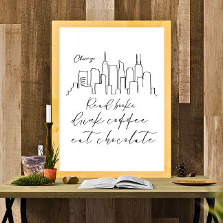 bok kaffechoklad älskare chicago poster