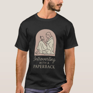 Bok Katt Dam Introvert Tyst Tid Mysig Läsare Mjuk T Shirt