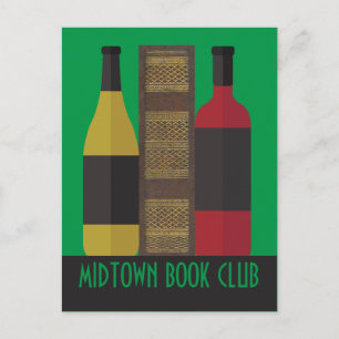Bok Klubb Anpassningsbar med Bok och Vin Vykort