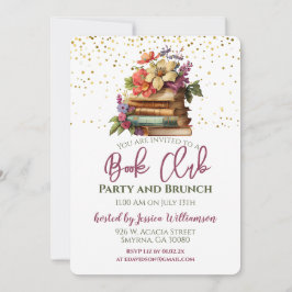 Bok Klubb Bibliotek Party Inbjudningar