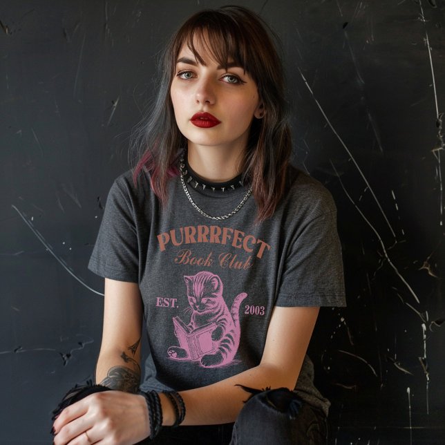 Bok Klubb Cat Purrrfect T Shirt (Skapare uppladdad)
