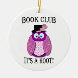 Bok Klubb - Det är ett hoot - Rosa Design Julgransprydnad Keramik