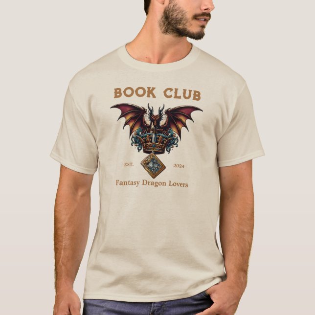 Bok Klubb Dragon for Fantasy Älskare Anpassningsba T Shirt (Framsida)