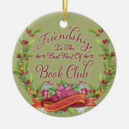 Bok Klubb Helgdag Vänskap Utandning Julgransprydnad Keramik