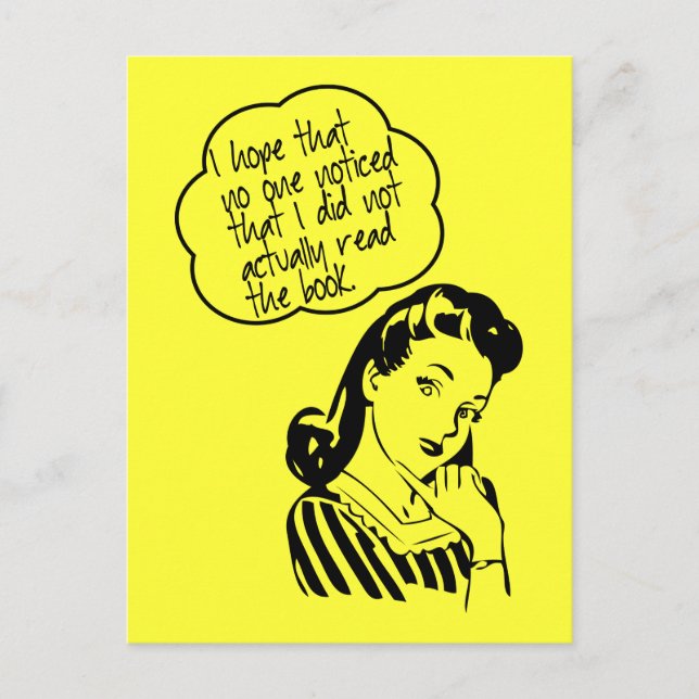 Bok Klubb - hoppas jag - Retro Vykort (Framsida)