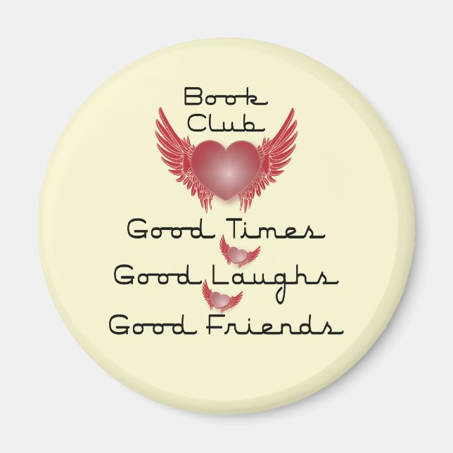 bok klubb med hjärtdesign magnet (Framsidan)