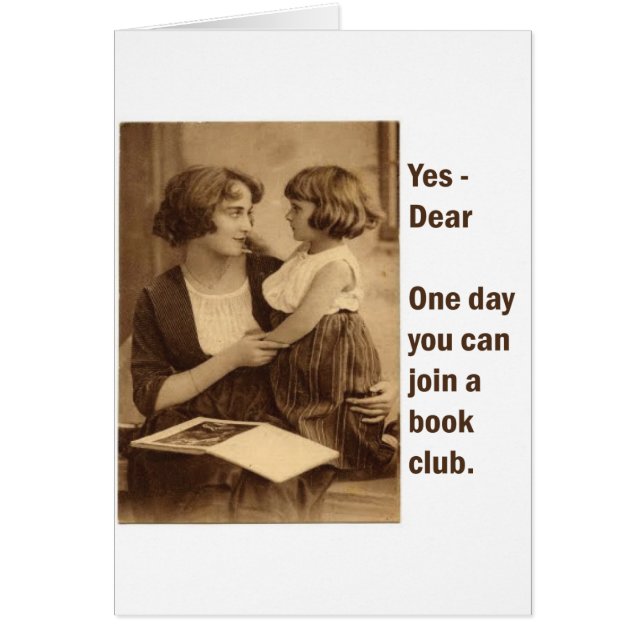 bok klubb mor och dotter hälsningskort (Framsidan)