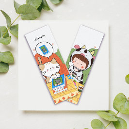 Bok Klubb Picnic Illustrated Bookmark med Namn Lojalitetskort