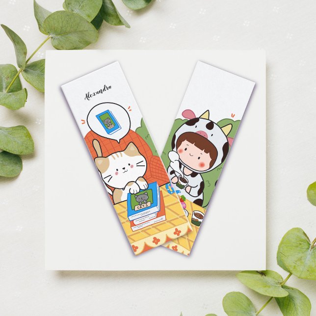 Bok Klubb Picnic Illustrated Bookmark med Namn Lojalitetskort (Skapare uppladdad)
