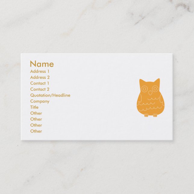 Bok Klubb Uggla Visitkort (Framsida)