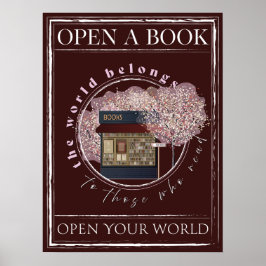Bok, konst för Bok Älskare Poster